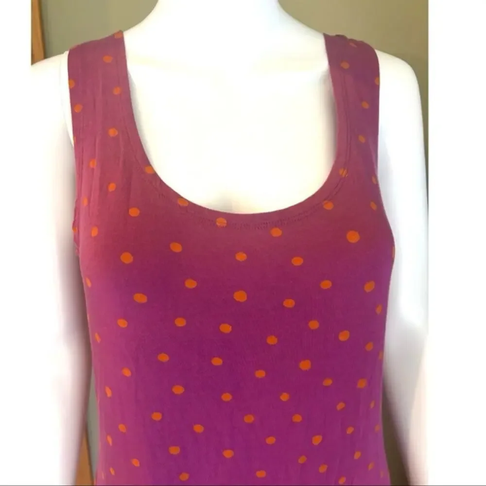 Gudrun Sjoden Tank Dress Pytte Sleeveless Lyocell Stretch Purple Polka Dot Sz M - Picture 4 of 12